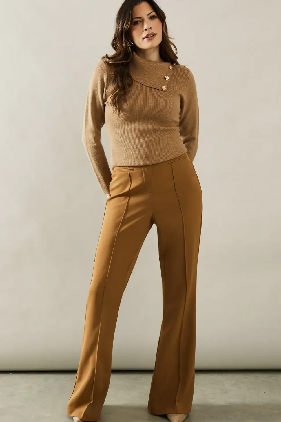 Asymmetric Shoulder Button Detail Jumper