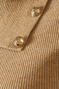 Asymmetric Shoulder Button Detail Jumper