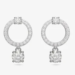 Attract White Crystal Circle Earrings 5563278