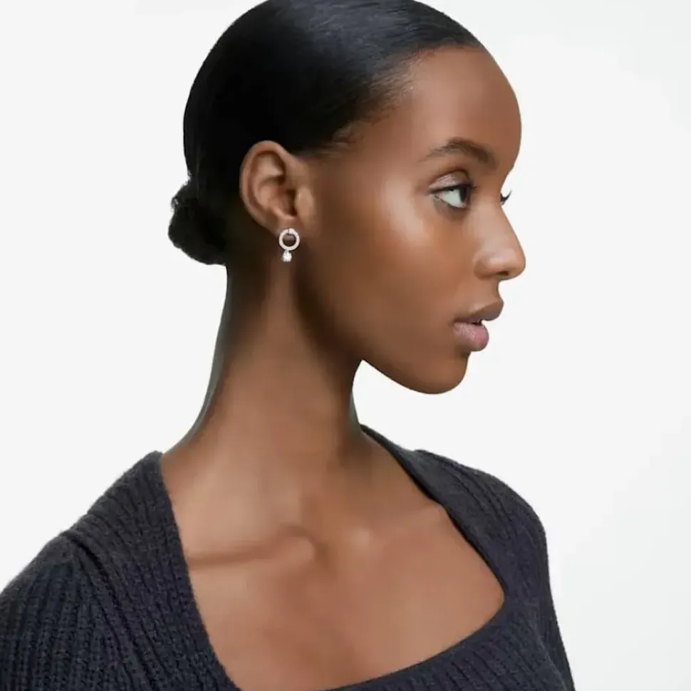 Attract White Crystal Circle Earrings 5563278
