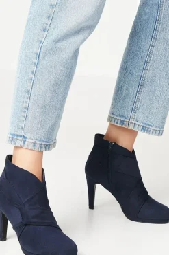 Aubrey Faux Suede Side Twist High Heel Platform Shoe Boots