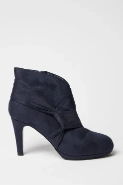 Aubrey Faux Suede Side Twist High Heel Platform Shoe Boots