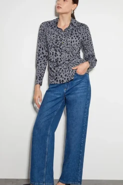 Aubrey Jersey Leopard Print Shirt