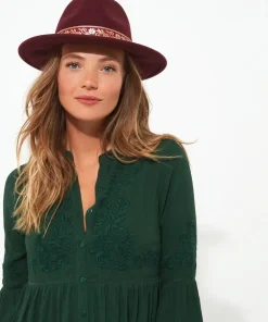 Autumnal Gold Detail Wool Fedora