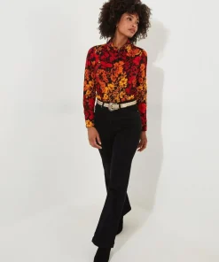 Autumn Floral Crinkle Blouse
