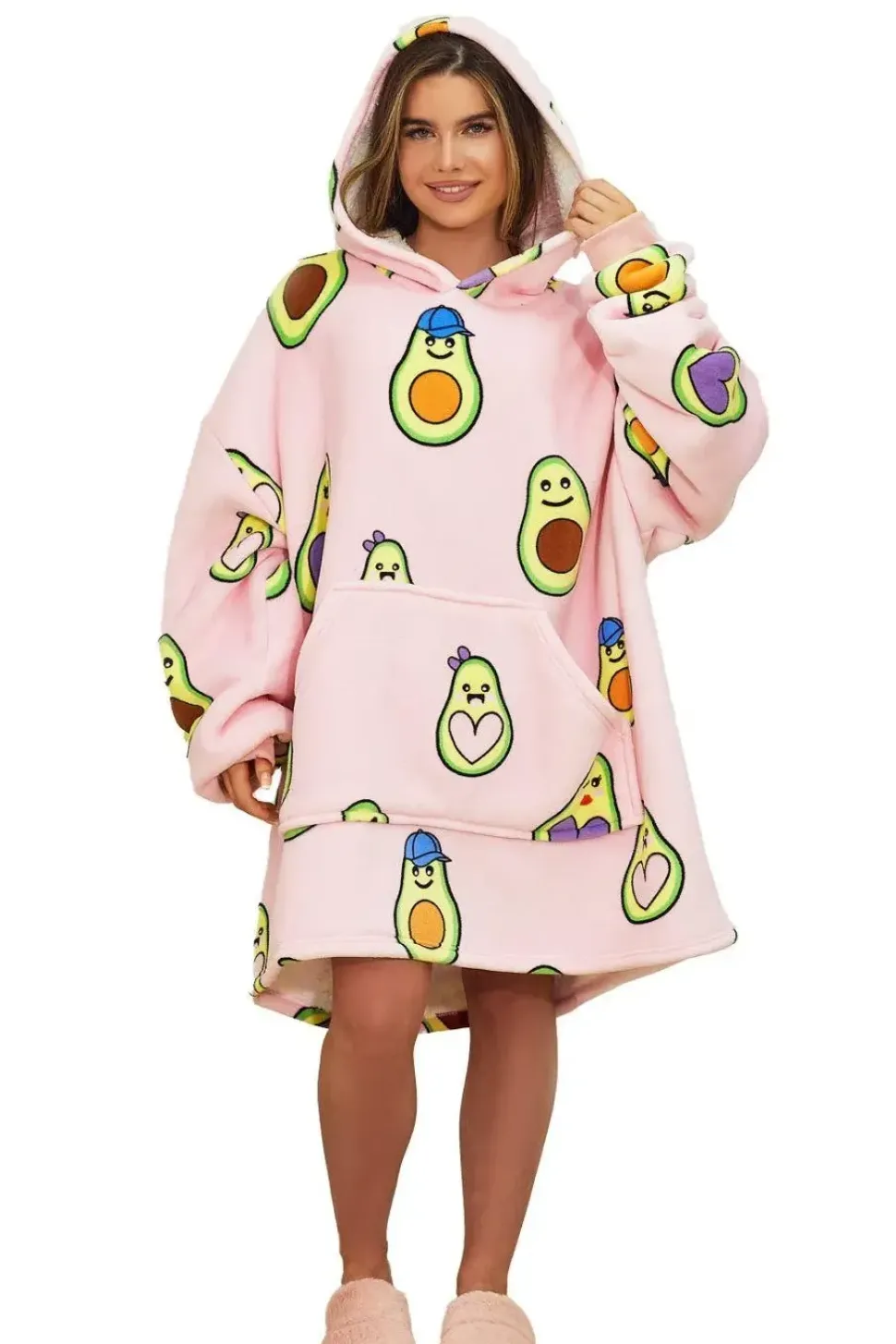 Avocado Print Hoodie Blanket