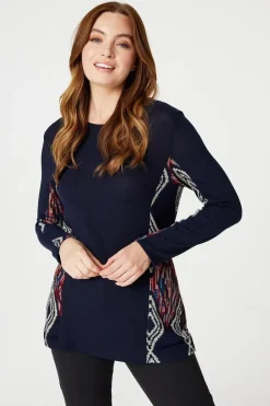 Aztec Panel Print Tunic Top