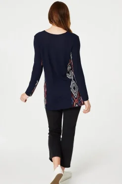 Aztec Panel Print Tunic Top