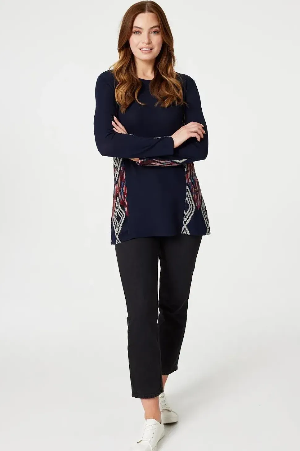 Aztec Panel Print Tunic Top