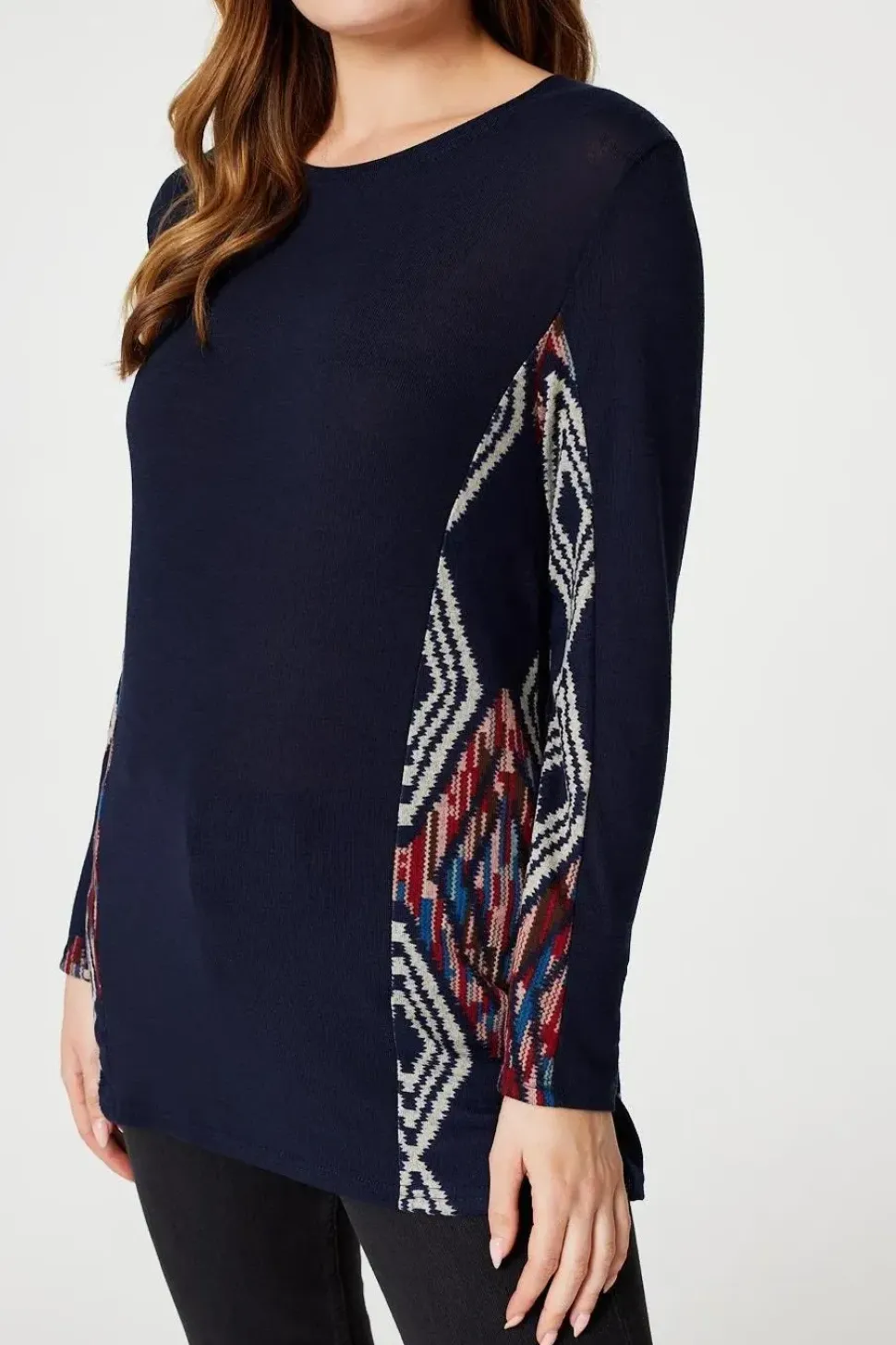 Aztec Panel Print Tunic Top