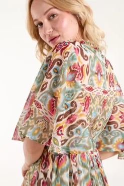 Aztec Tiered Printed Shirt Dress