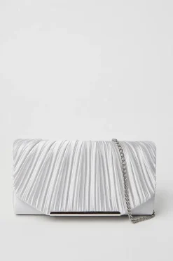 Bailey Satin Rouched Clutch Bag