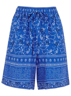Bandana Floral Print Shorts-Printed