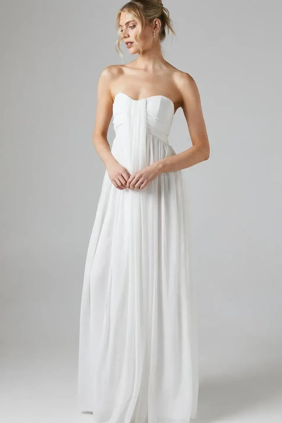 Bandeau Chiffon Beach Wedding Dress