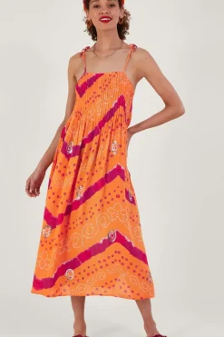 Bandhani Dye Cami Midi Dress