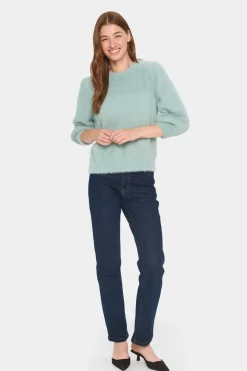 BanniSZ Fluffy Knit 3/4 Sleeves Pullover-