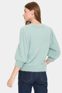 BanniSZ Fluffy Knit 3/4 Sleeves Pullover-