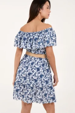 Bardot Broderie Mini Belted Dress