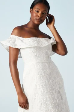 Bardot Jacquard Full Skirted Wedding Dress