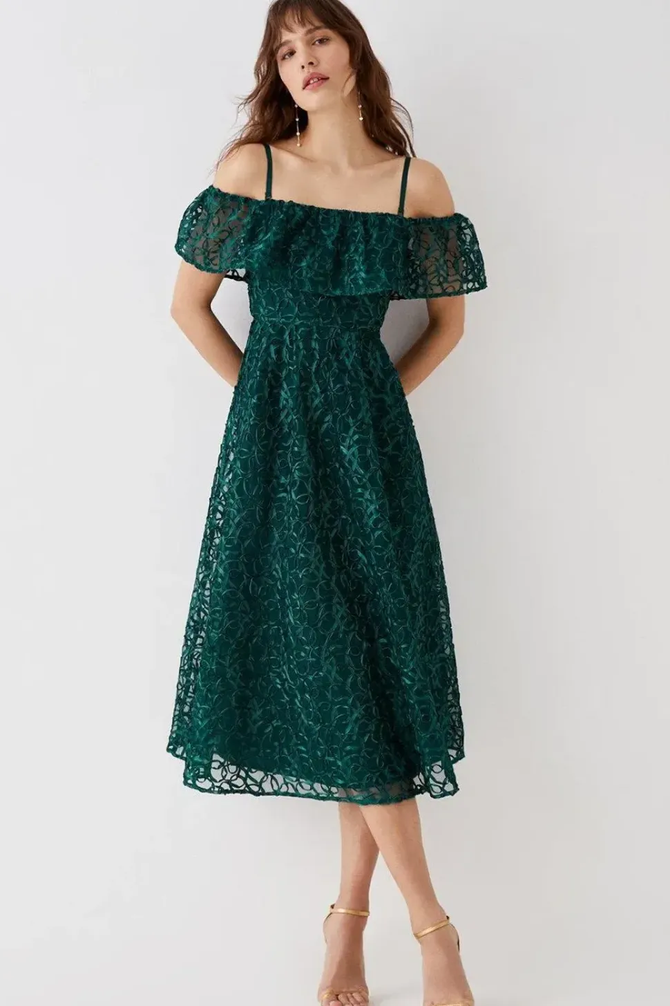 Bardot Overlayer Midi Dress