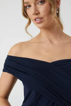 Bardot Ruched Jersey Bridesmaid Dress