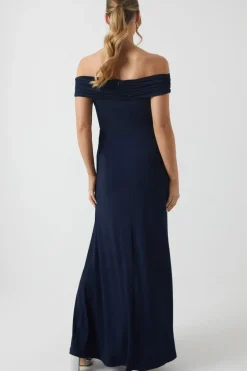Bardot Ruched Jersey Bridesmaid Dress