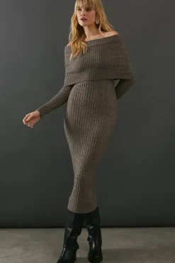 Bardot Slouchy Knitted Maxi Dress