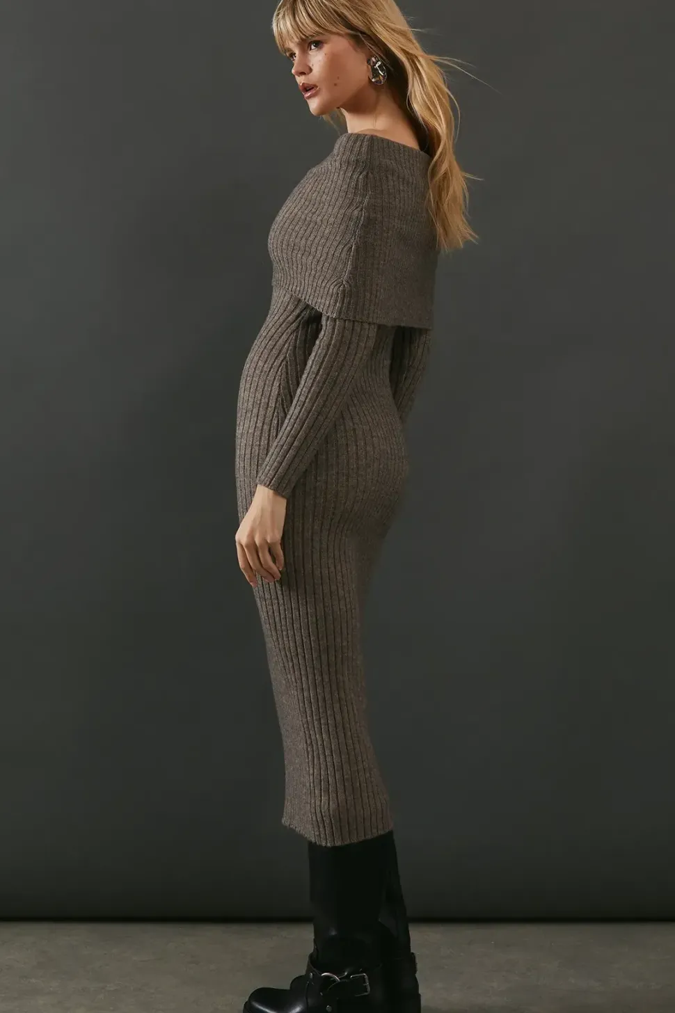 Bardot Slouchy Knitted Maxi Dress