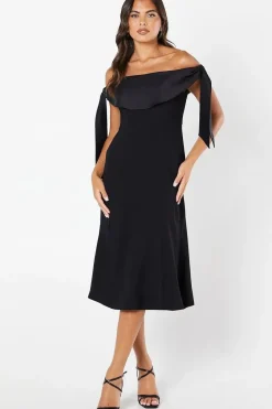 Bardot Tie Shoulder Midi Dress