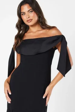 Bardot Tie Shoulder Midi Dress