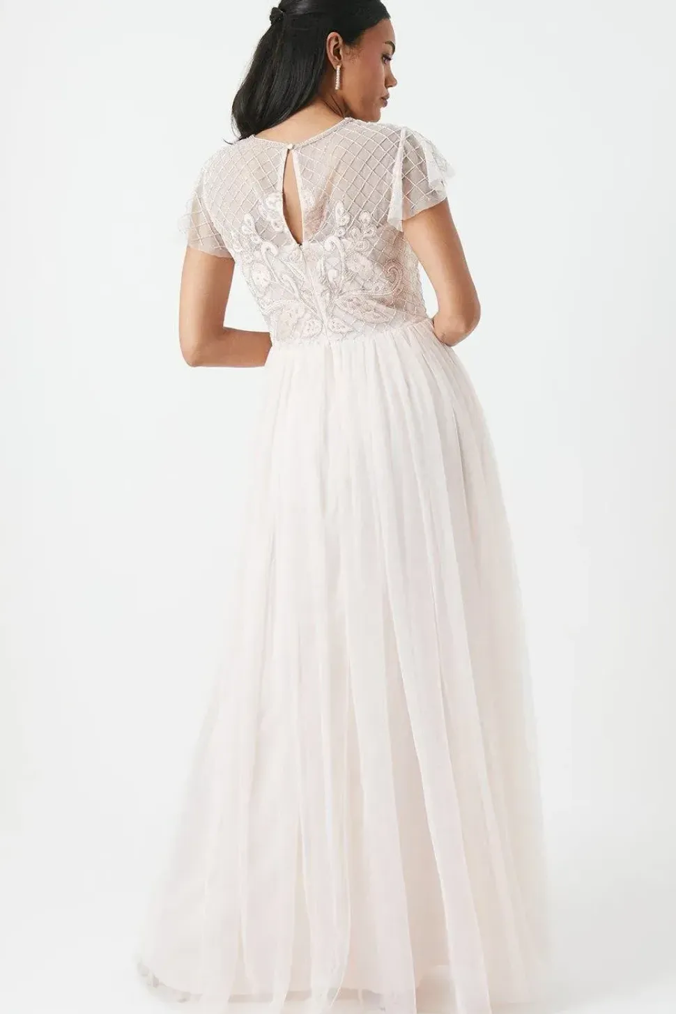 Baroque Embellished Angel Sleeve Two In One Bridesmaid Dress