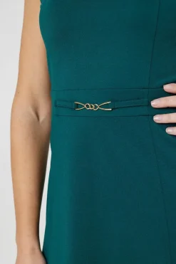 Belt Detail Sleeveless Short Skater Dress