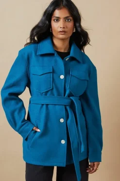 Belted Button Through Jacket