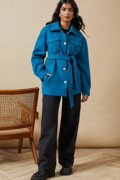 Belted Button Through Jacket