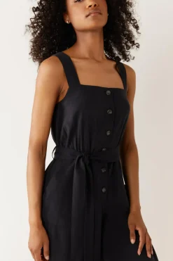 Belted Button Through Utility Jumpsuit