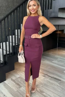 Belted Cargo Midi Dress