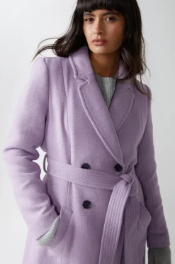 Belted Double Breasted italian wool Jacket