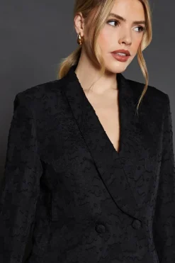 Belted Jacquard Blazer