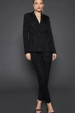 Belted Jacquard Blazer