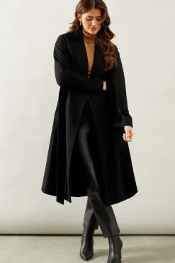 Belted Midi Wool Mix Midi Coat