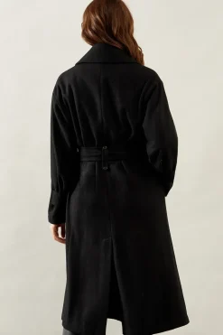 Belted Midi Wool Mix Midi Coat