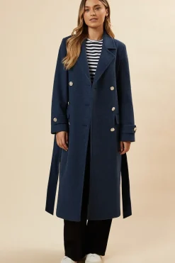 Belted Military Midi Coat