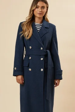 Belted Military Midi Coat