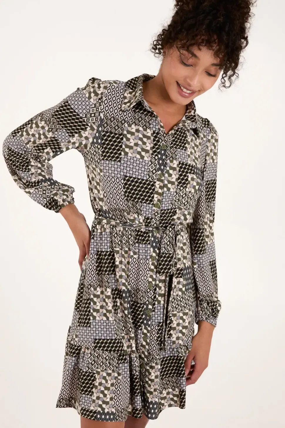 Belted Mini Shirt Dress