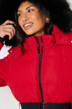 Belted Padded Ski Jacket