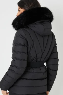 Belted Puffer Ski Jacket