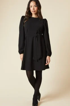 Belted Scuba Shift Mini Dress