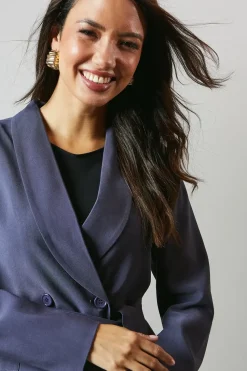 Belted Shawl Collar Blazer