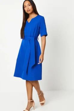 Belted Short Sleeve Mini Dress