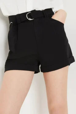 Belted Tailored High Waisted Shorts
